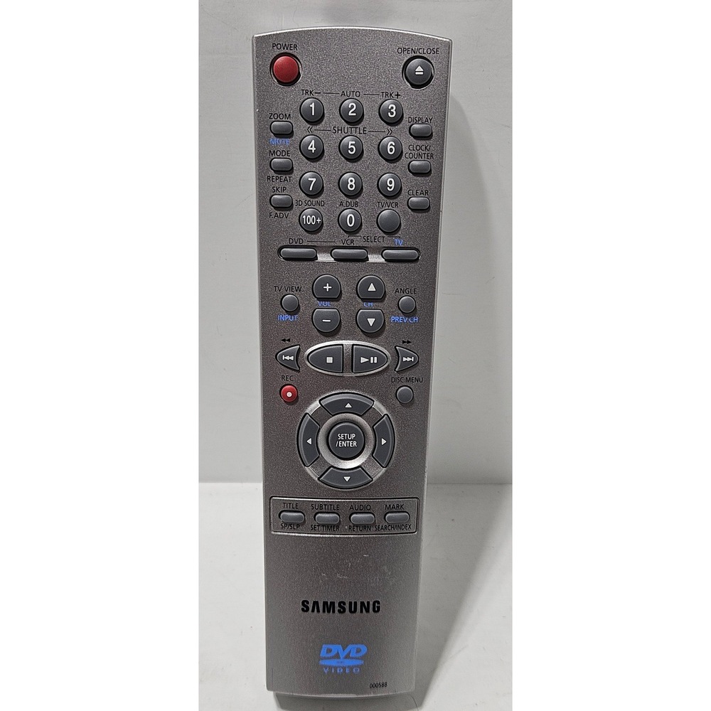 Samsung Remote Control DVD VCR Silver 00058B Tested Works